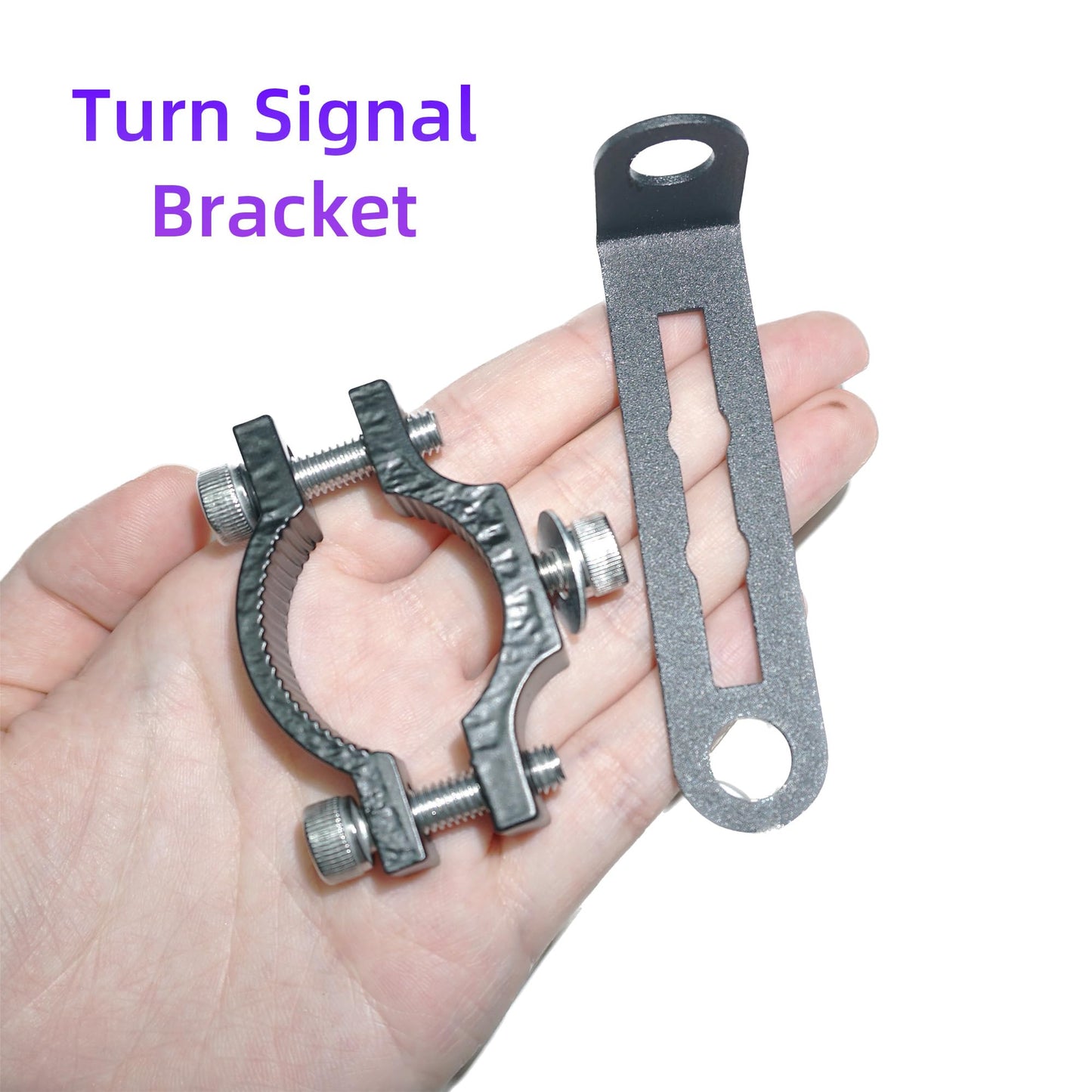 10mm Motorcycle Turn Signal Bracket, 4pcs Universal Bicycle Indicator Lamps Pipe Clamp Light Black Metal Turn Signal Bar Mounts Brackets Holder Accessories