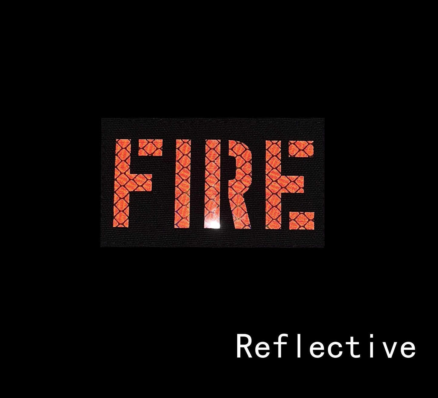 2 Pack Reflective FIRE Patch with Hook Back for Service Harness Tactical Vest Patch (Black-Red)