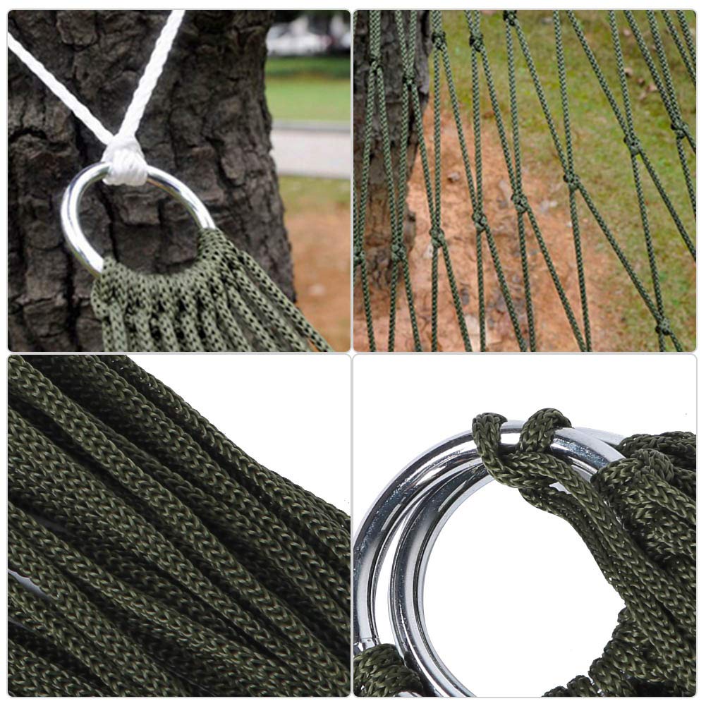 Keenso Camping Hammock,Portable Hammock Mesh Rope Hammocks for Outside, Hiking, and Travel
