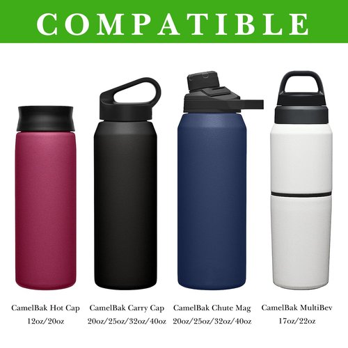Linkidea 2 Pack Water Bottle Tea Infuser for Loose Leaf Tea, Compatible with CamelBak Chute Mag, Carry Cap 20oz/25oz/32oz/40oz Attachment, 304 Stainless Steel Mesh Strainer