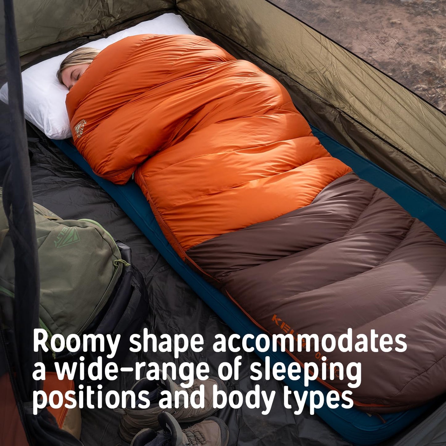 Kelty Supernova 0 Degree Down Sleeping Bag, Compact + Lightweight, Roomy Shape for All Body Types and Sleep Positions, Recycled Shell Fabrics, 2024 (Long)