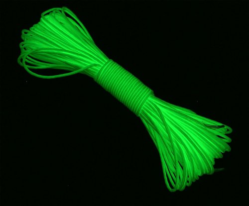 9 Strand 550 Luminous Glow in The Dark Paracord Parachute Cord 100FT (White)