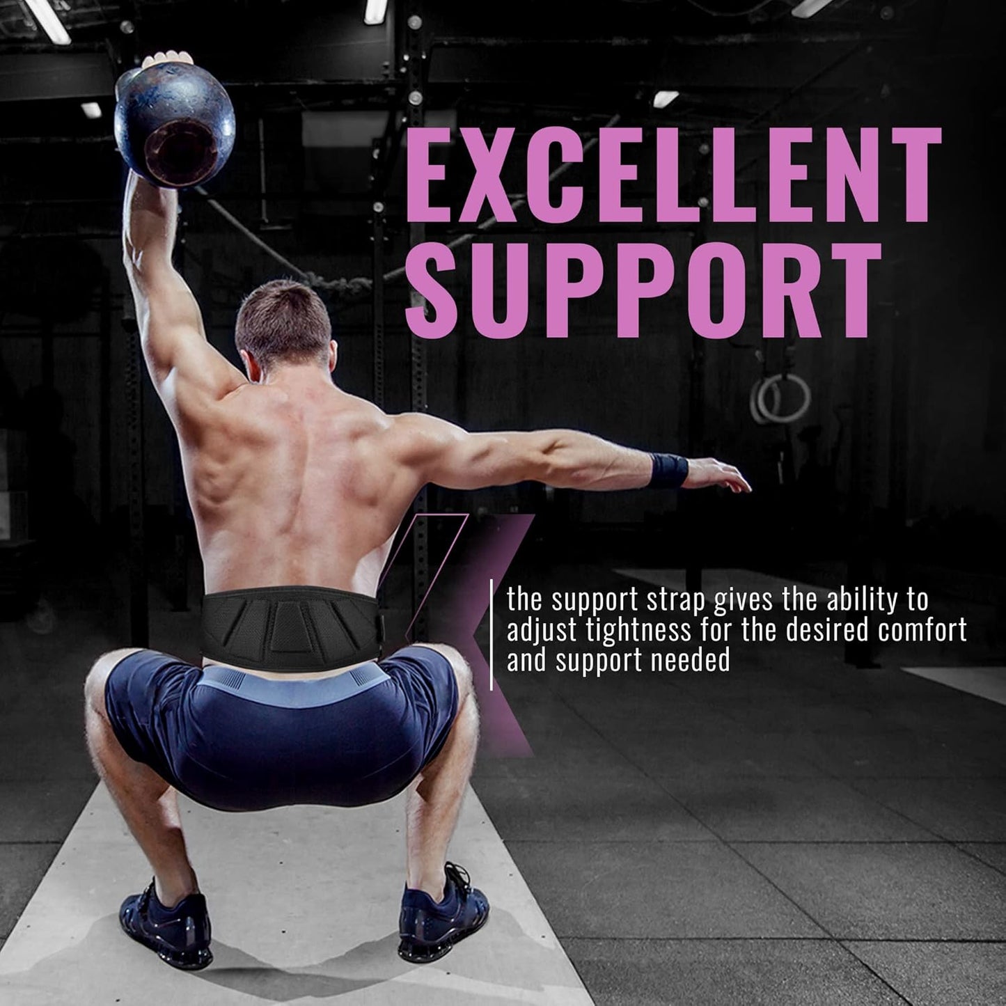 6-Inch Weightlifting Belt for Men & Women - Back Support for Squats & Deadlifts (Pink, XS 27"-32")