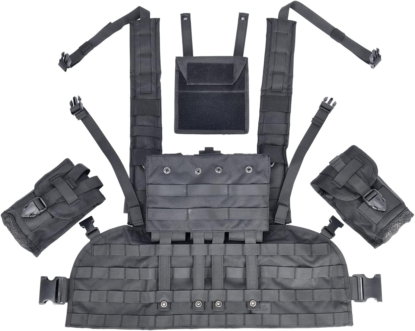 Lancer Tactical Airsoft Paintball Vest M4 M16 MOLLE Modular Chest Rig w/Quick Release Buckles (Small to Extra Large)