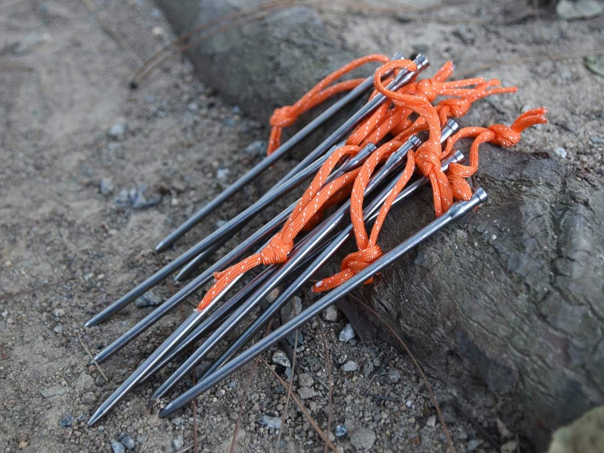 iBasingo 8pcs/lot Titanium Alloy Pegs 16.5cm Camping Tent Stakes Portable Tent Nails for Picnic Hiking Backpacking Ti4005P