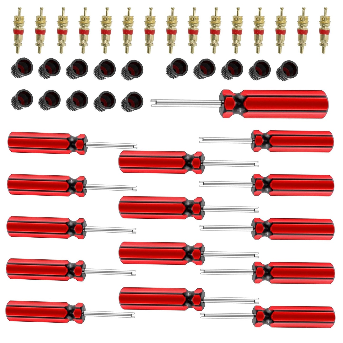 15 Pcs Bike Valve Core Removal Tool,Spool Removal and Installation Tool, Valve Stem Core/Spool, Stem Caps fit for Most Automotive Car Motorcycle Truck Bike Tire (45)