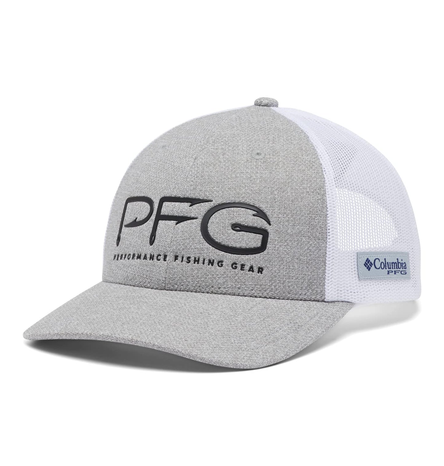Columbia Unisex PFG Hooks Mesh Ball Cap, Cool Grey Heather/Black, Large/X-Large