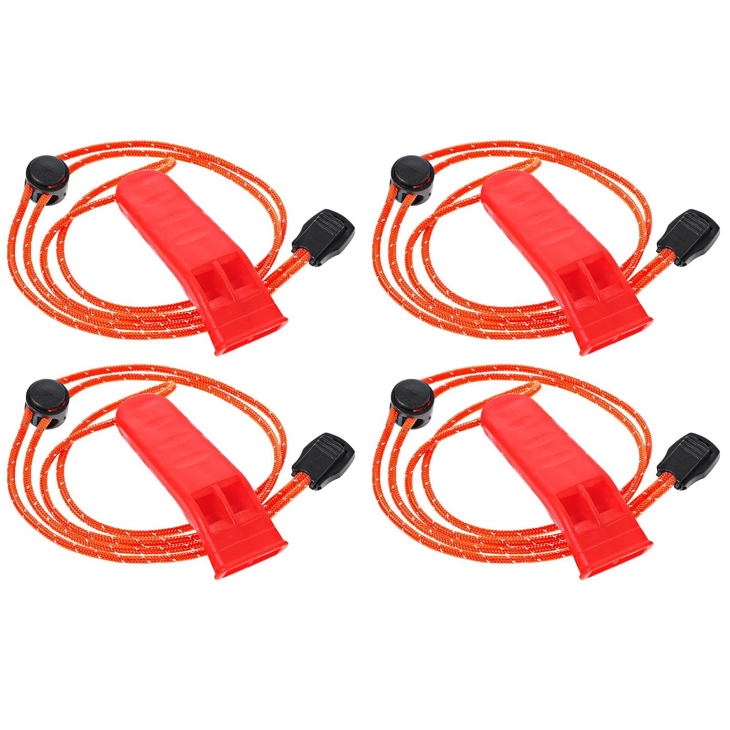 JIEYAO 4 Pcs Emergency Whistles with Adjustable Lanyard, Safety Survival Whistles, Loud Plastic Whistles Boat Floating Marine Whistle for Fishing Hiking Kayaking Camping Safety & Survival Equipment