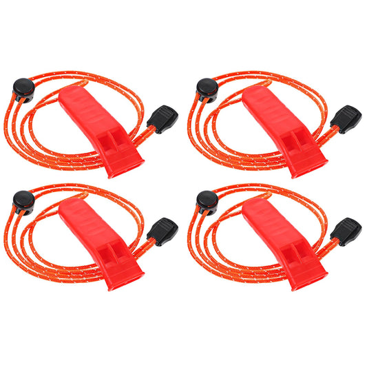 JIEYAO 4 Pcs Emergency Whistles with Adjustable Lanyard, Safety Survival Whistles, Loud Plastic Whistles Boat Floating Marine Whistle for Fishing Hiking Kayaking Camping Safety & Survival Equipment