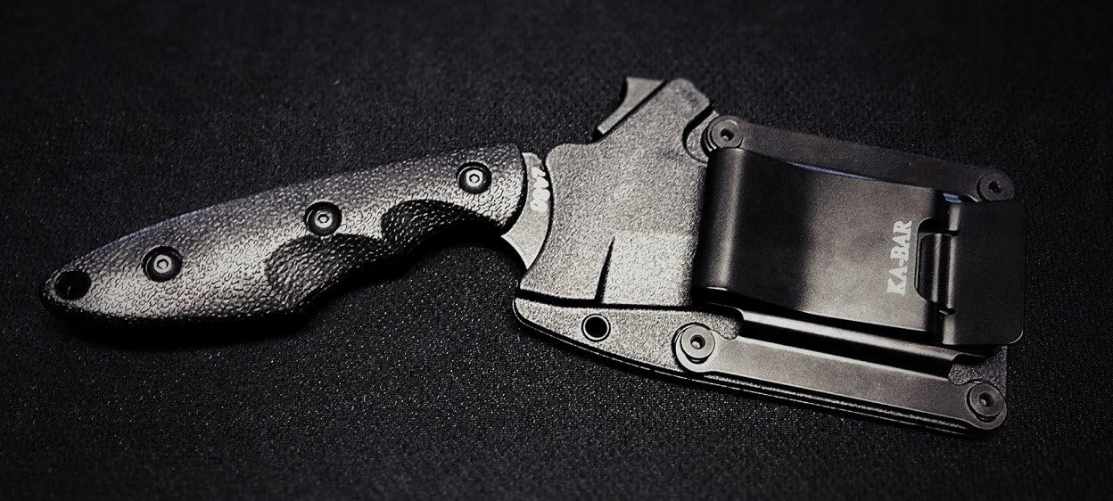 KA-BAR 2486 TDI/Hinderer Hell Fire Fixed Blade Knife, Black,steel