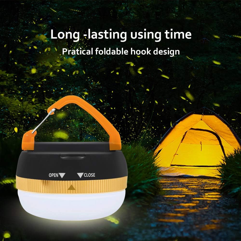 2 Pack LED Camping Lantern,Portable Tent Light with Retractable Hook and 5 Light Modes,Best for Adults and Kids
