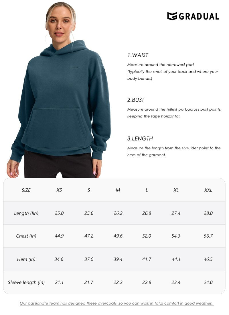 G Gradual Hoodies for Women Oversized Fleece Sweatshirt with Pocket Loose Fit Casual Athletic Workout Pullover, Black, Medium