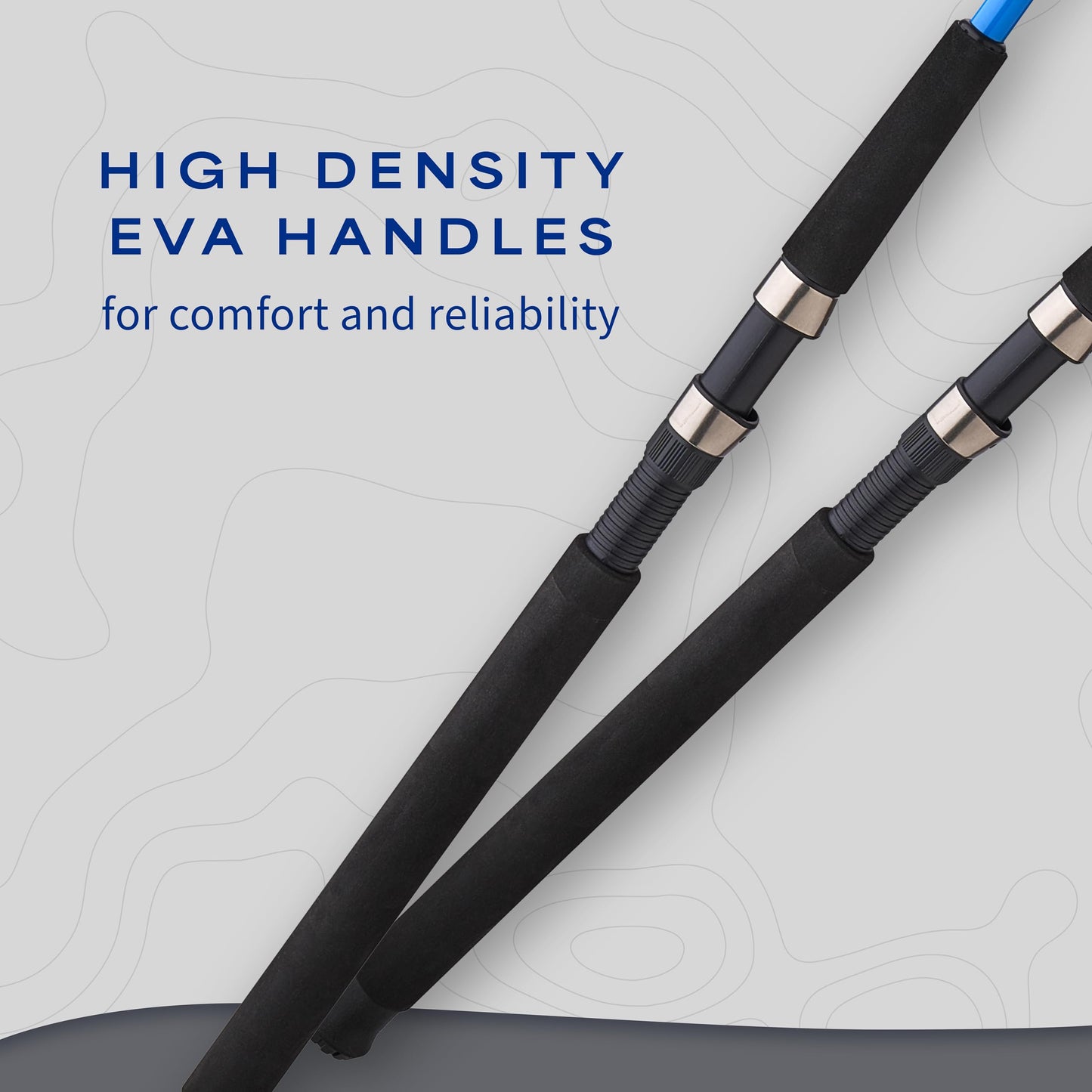 Shakespeare Tiger Spinning Rod, 7' 2-Piece Fishing Rod, Tubular Fiberglass Rod Blank Construction, Comfortable and Durable EVA Handle