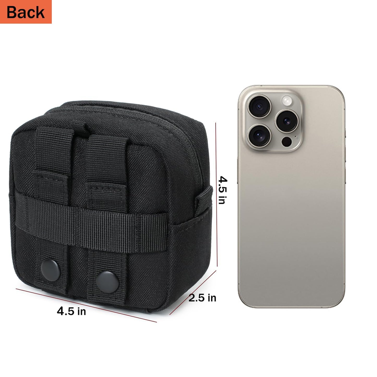 2 Pack Mini Tactical Molle Compact Ammo Pouch - General Purpose Admin Pouches Small Admin Molle Pouches EDC Tool GP Pouch Bag Horizontal Utility Multi-Purpose Waist Belt Bag(Black)