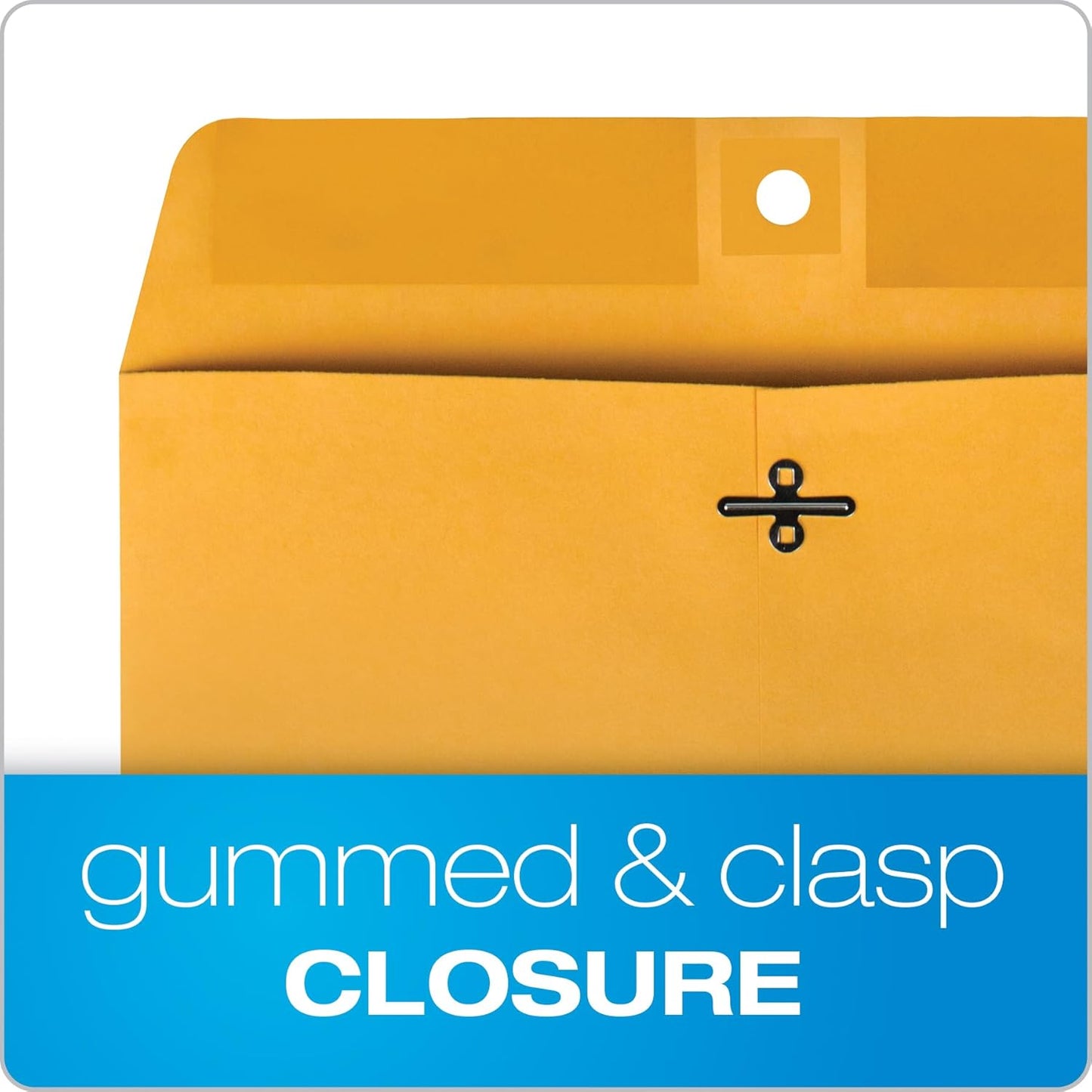 Quality Park 6 x 9 Clasp Envelopes, Clasp and Gummed Closures for Storing or Mailing, 28 lb Kraft Paper, 100 per Box (QUA37855)