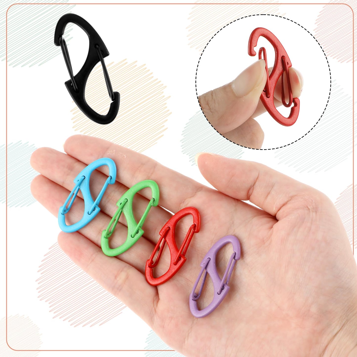 20 PCS Aluminum Carabiner Clips 1.6 Inch D Clips Ring Small Carbineers Keychain Spring Snap Hooks Mini Carabiner Clip Set for Keys, Dog Leash, Outdoor Camping Fishing Hiking Accessories(20 Colors)