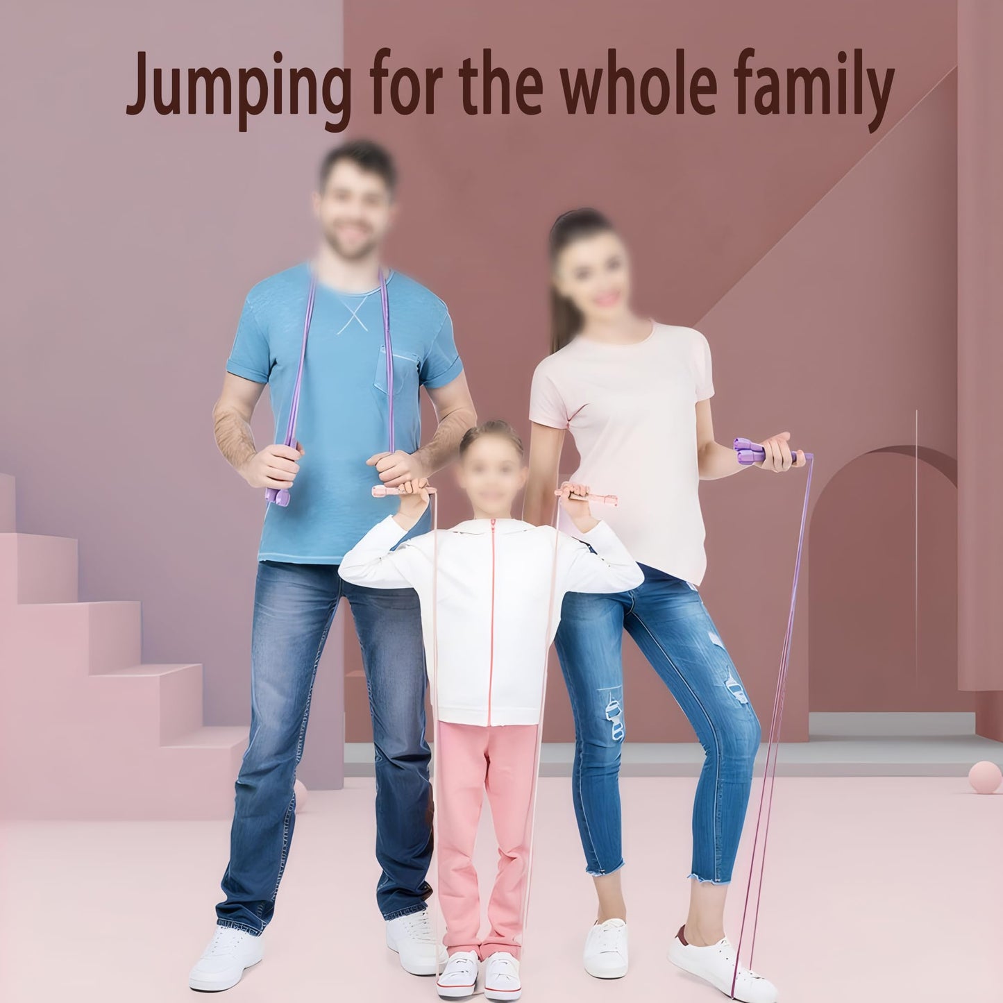 kids Jump Rope - Speed Jump Rope for Kids 8-12,Lightweight,Tangle-Free, Adjustable,Perfect for Toddlers,Adult Beginners,Jumprope for Fitness,Enhance Endurance and Speed Workouts MINGAH (Blue+Pink)