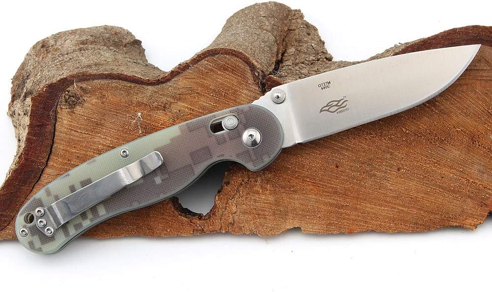 Ganzo G727M-CA Folding Pocket Knife 440C Stinless Steel Blade G10 Handle Camping Hunting Fishing Camping Outdoor EDC Knife (Camouflage)