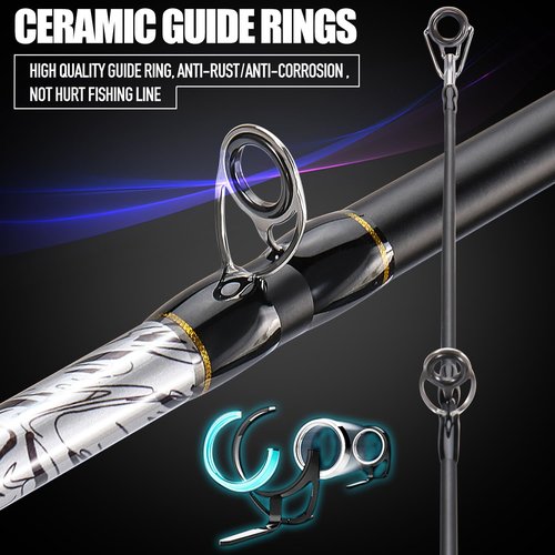 Sougayilang Fiberglass Fishing Pole Conventional Reel Combo with Durable P-Cork Rod Handle, Medium Heavy for Catfish Salmon and Steelhead- 8'0"with 3000 Reel