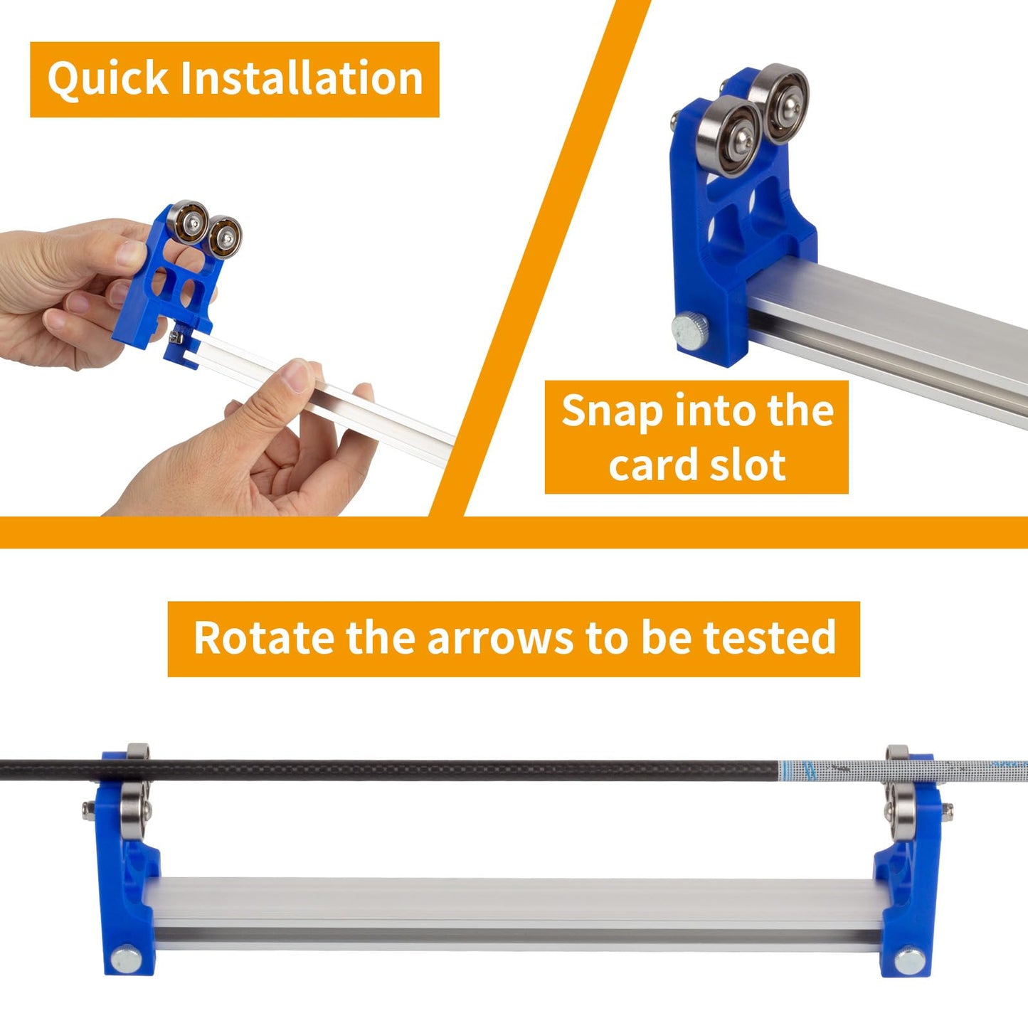 FENJANER Archery Arrow Spinner Tester, Arrow Shaft Straightness Detector and Balance Check Tool, Feather Vane Tuning and Broadhead Spining Testing Accessories