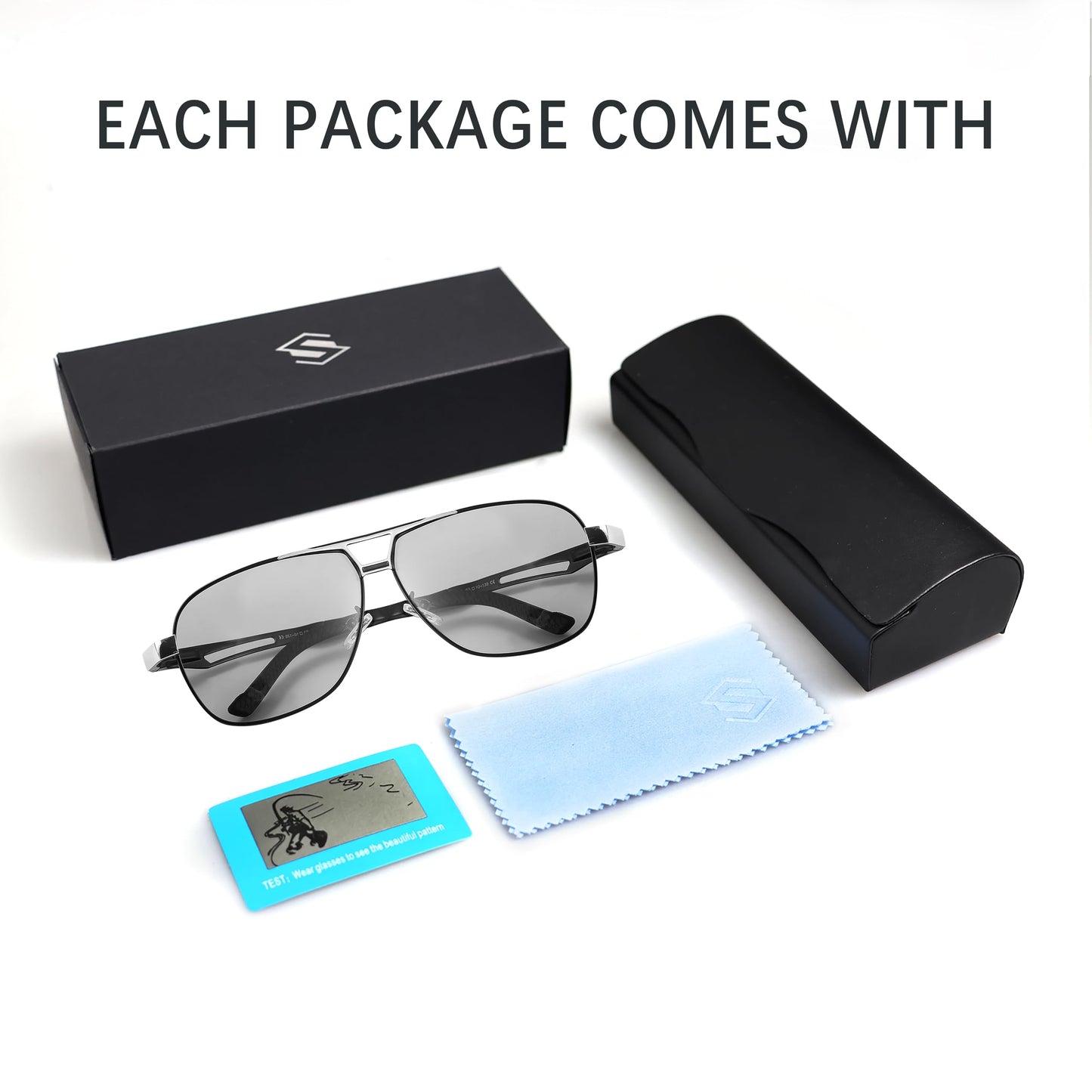 KISSOUL Polarized Photochromic Sports Sunglasses for Men UV-Protection Day & Night Driving Glasses - Al-Mg Metal Ultralight