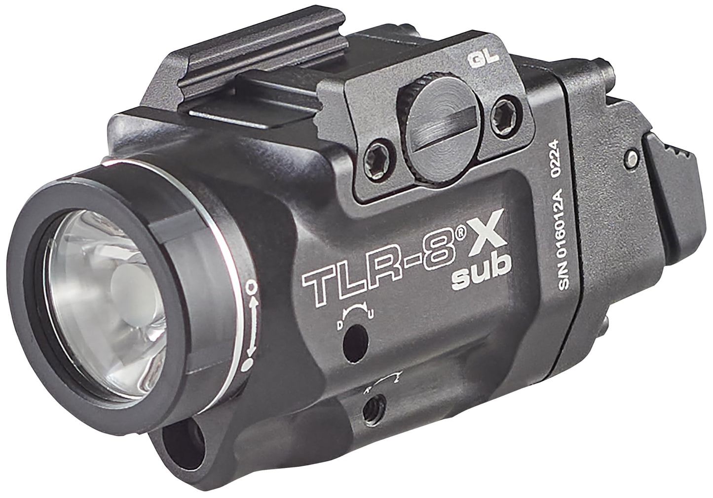 Streamlight 69411 TLR-8X sub 500-Lumen Rail-Mounted Tactical Weapon Light with Integrated Red Aiming Laser Exclusively for Glock 43X/48 MOS/Rail Only, Black