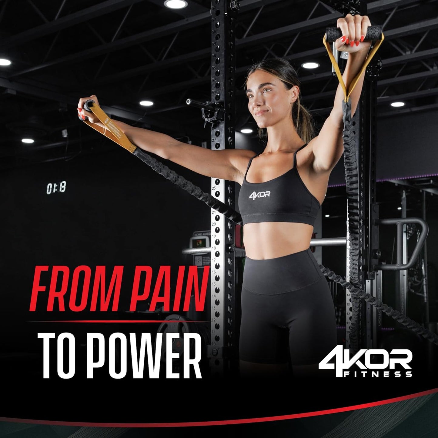 4KOR Cross Anchor Shoulder Performance Training System. Resistance Cords with Handles and Dynamic Workout Guide. Exercise Bands with Nylon Sleeves, Rubber Grips, and Carry Bag for Rehab and Strength