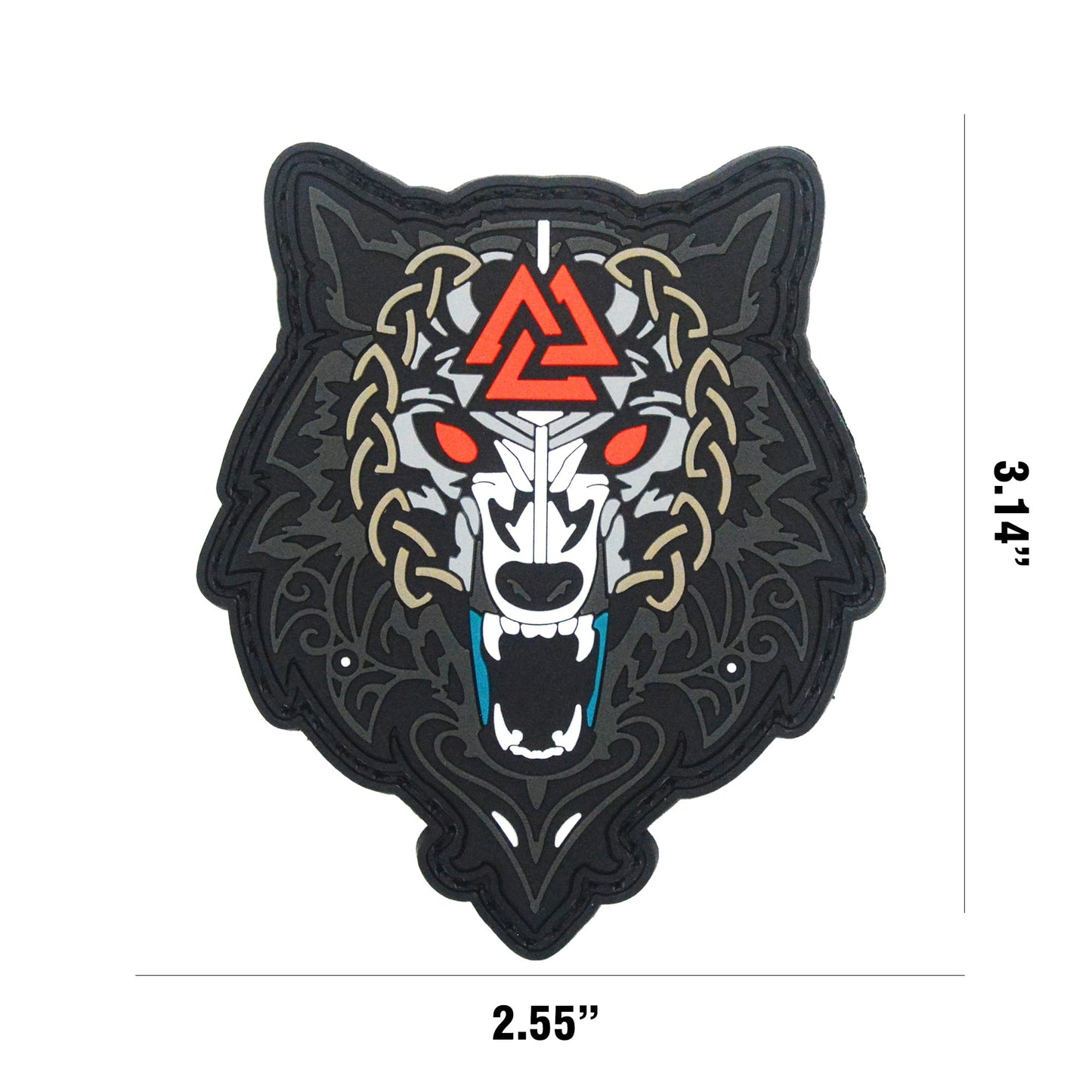 ATHIPATCHES Military Morale Patches - Norse Viking Set of 4 Pieces: Wolf, Thor Hammer Mjolnir, Odin Valknut Symbol Celtic Art, PVC Rubber Tactical Emblem with Hook and Loop Fastener Backing