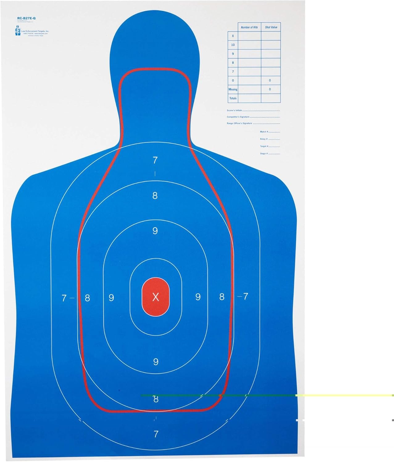 Action Target B-27E and FBI Q Combination Target, 100 Pack, Blue/Red, RC-B27E-Q-100