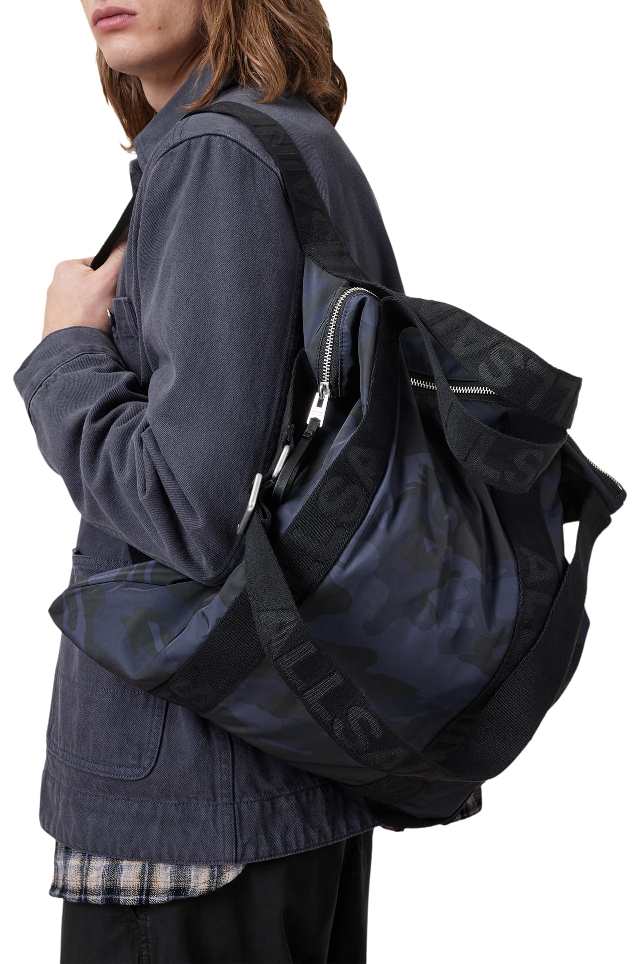 AllSaints Men's Handbags Kei Backpack Camo Blue