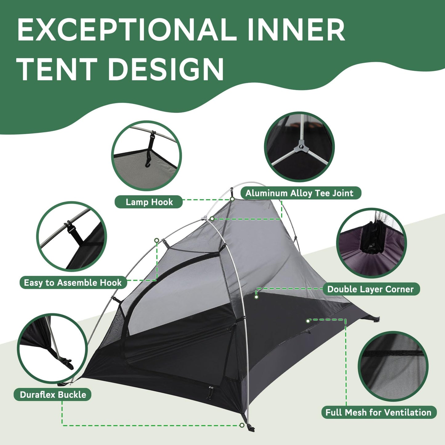 2-Person Lightweight Backpacking Tent - Waterproof Tent for Two Person, Ultralight Camping Tent for Outdoor, Easy Setup for Sports, Hiking, Travel by Croosseoutdoors
