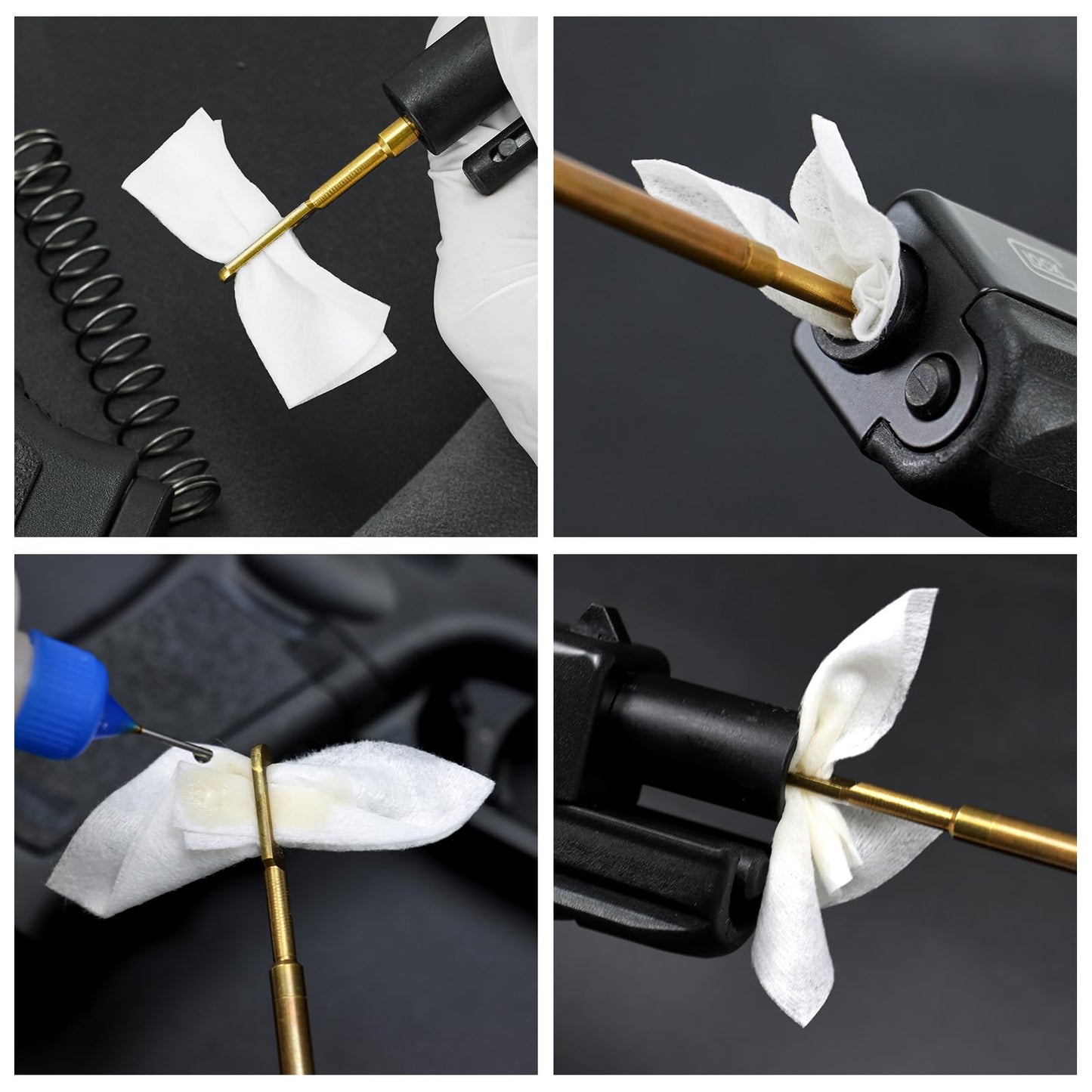 1200pc Gun Cleaning Supplies - 600PCS Patches and 600PCS Swabs, 6-inch Pointed Gun Swabs, 2" Lint Free Patches - Fit Most Calibers Cleaning Kit Supplies