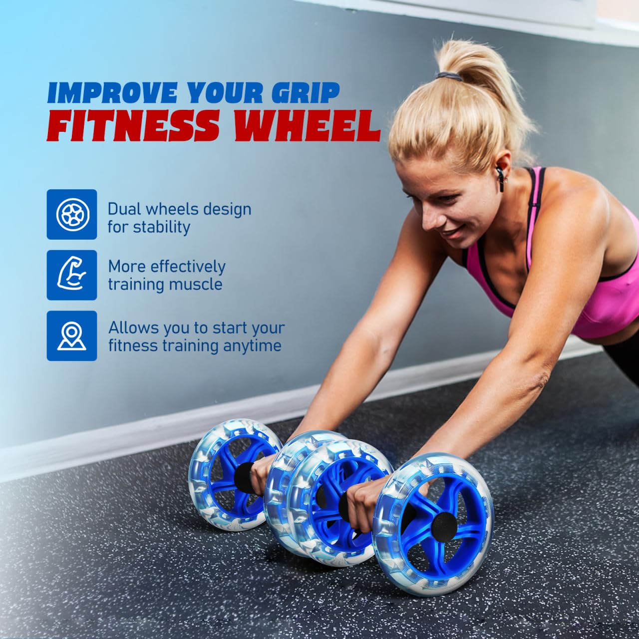 Toddmomy Exercise Roller Devices Fitness Device Fitness Roller Wheel Fitness Exercise Device Wire Wheel Fitness Wheel Abdominal Ab Wheel Dumbbel Pro