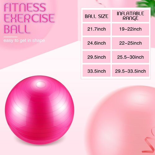Junkin 12 Pcs Yoga Balls Bulk Large Exercise Ball 24.6 Inch Pilates Ball Exercise Equipment Heavy Duty Stability Ball Chair with Pump for Physical Balance Fitness Gym Stretching(Classic Color)