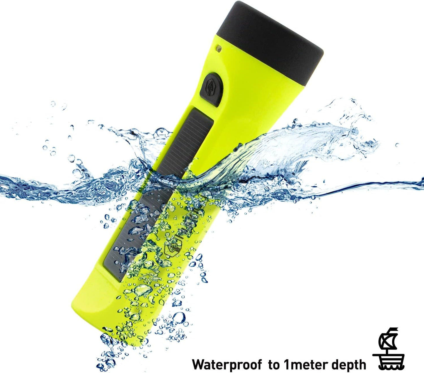 Journey 300 Solar LED Waterproof Flashlight with USB Phone Charger, Yellow