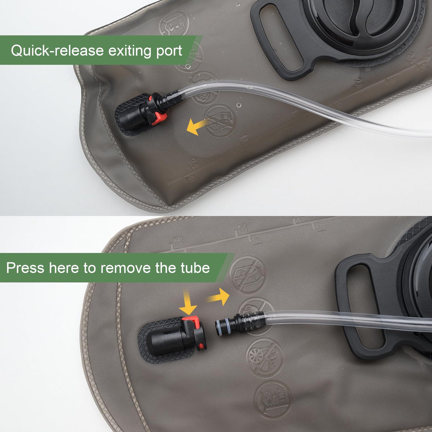 2.5L Large-Capacity TPU Outdoor Hydration Bladder with Matte Finish & Quick-Disconnect Tube for Easy Cleaning – Ideal for Hiking, Biking, and Outdoor Activities