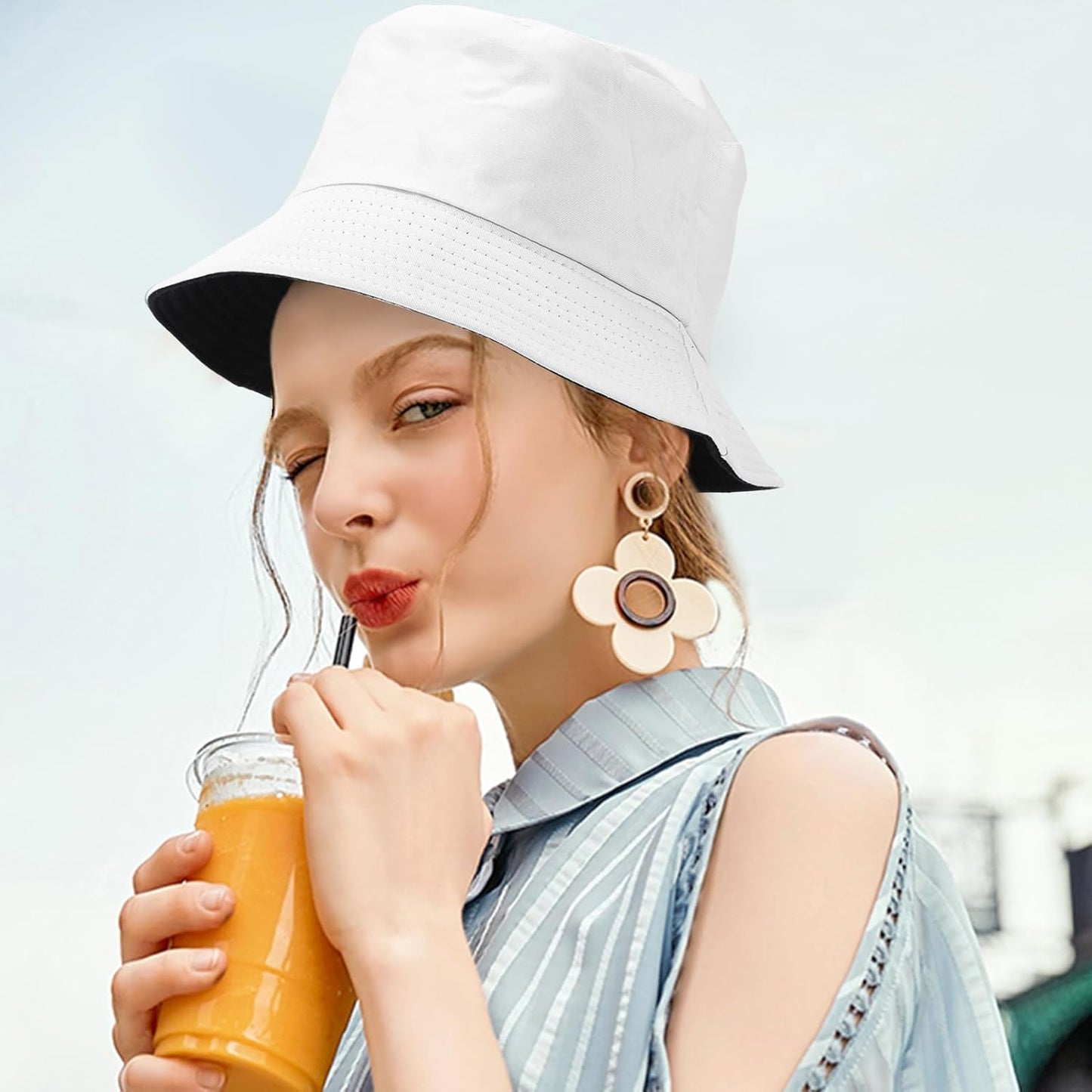 Reversible Cotton Sun Hat for Women | Summer Travel & Beach Fishing Cap