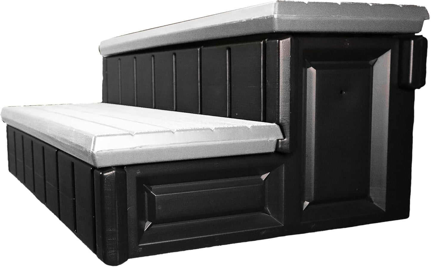Confer Plastics Two Tier 36" Wide Deluxe Hot Tub Step. Non-Skid Spa Steps, Easy Installation, Sturdy, Long Lasting Upgrade to Your Space. Proudly Made in USA. - Espresso
