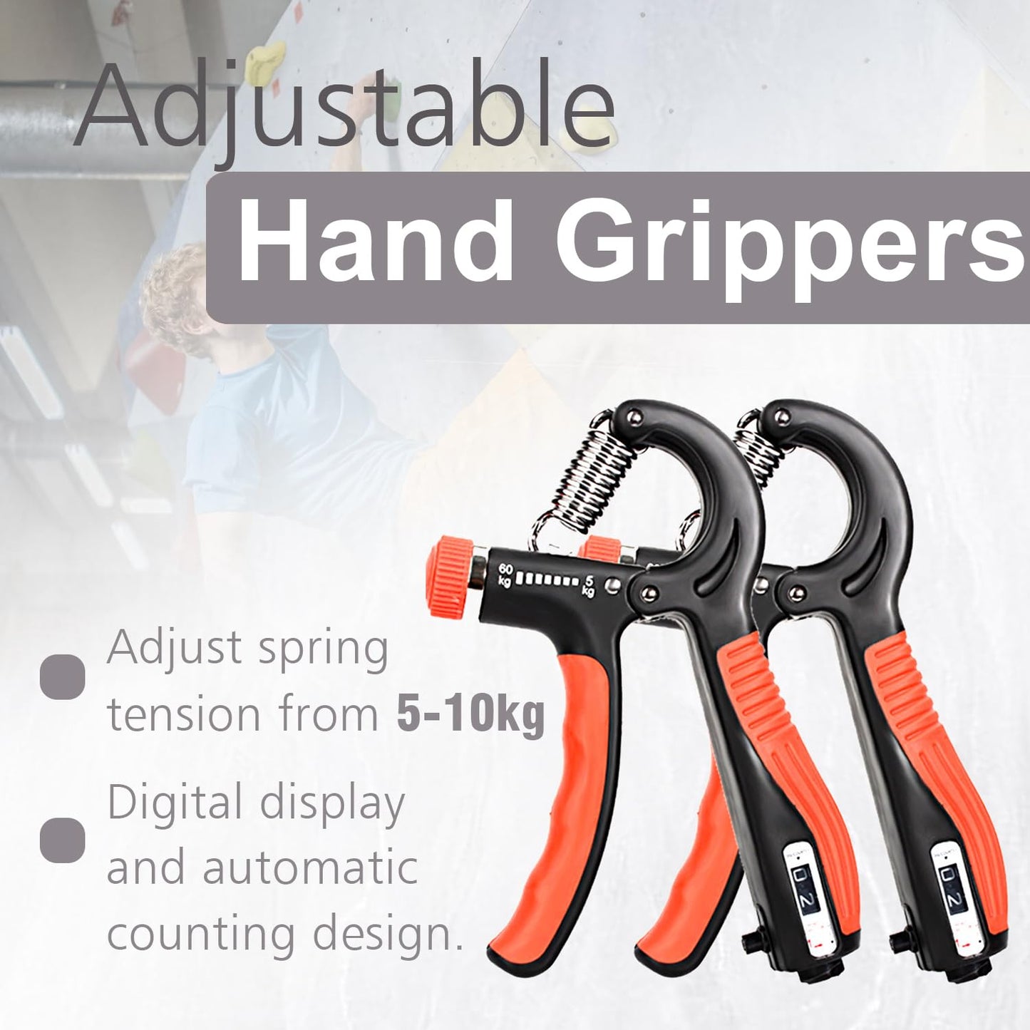 Hand Grip Strengthener 10 Pack, Grip strength trainer, Hand gripper strengthener, Finger Stretcher, Resistance Extensor Bands, Finger Exerciser & Stress Relief Ball for Athletes & Musicians