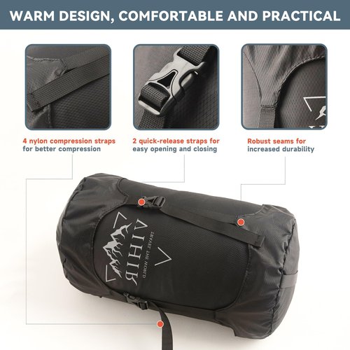 Compression Sack,Compression Stuff Sack, Water-Resistant & Ultralight Sleeping Bag Stuff Sack - Space Saving Gear for Camping, Hiking