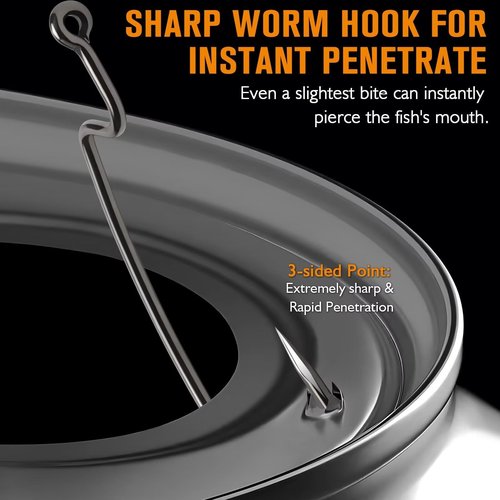Dovesun EWG Offset Worm Hooks for Bass Fishing 100PCS/50PCS Texas Rig Hooks for Freshwater Saltwater 3/0 * 50PCS