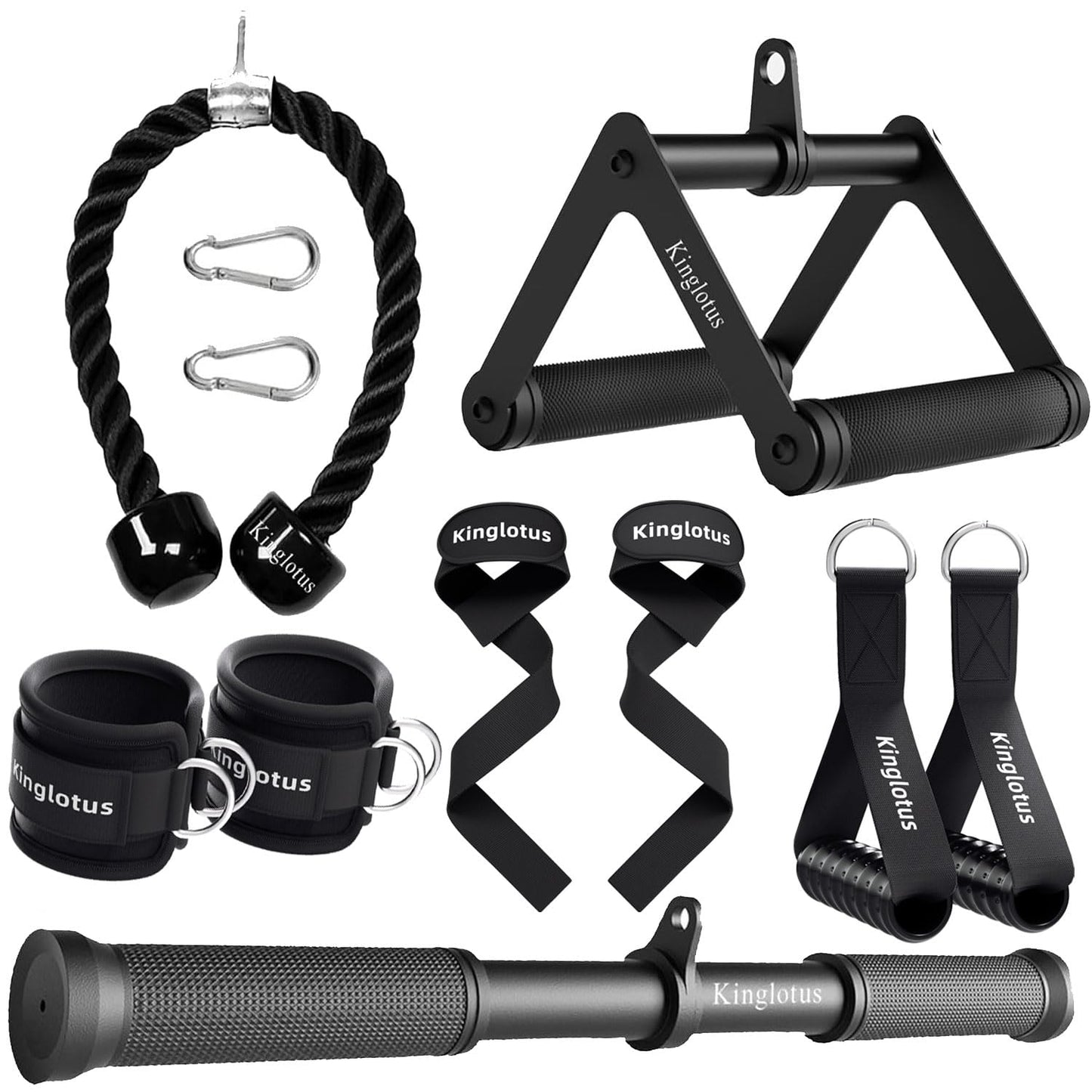 Kinglotus Cable Machine Attachments for Home Gym,Triceps Pull Down Accessories,LAT Pull Down Attachment。