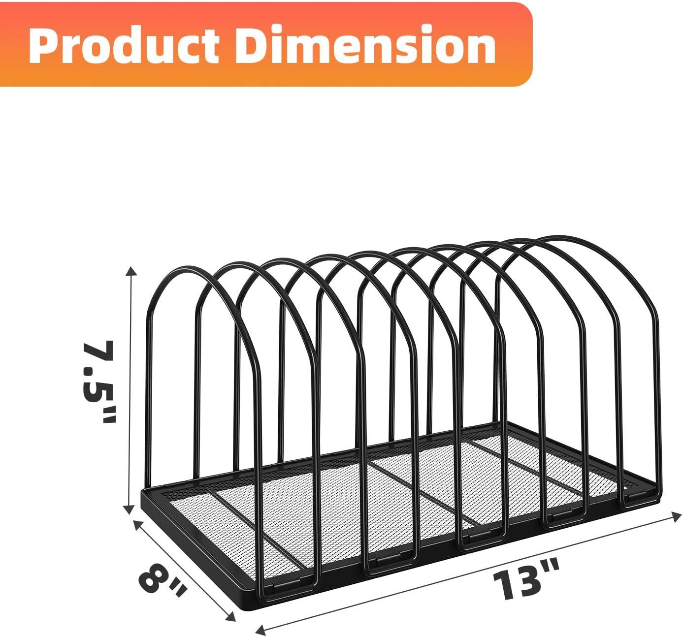 Simple Trending 9 Section Metal File Sorter Organizer for Desk, Vertical File Folder Stand for Home Office, Black