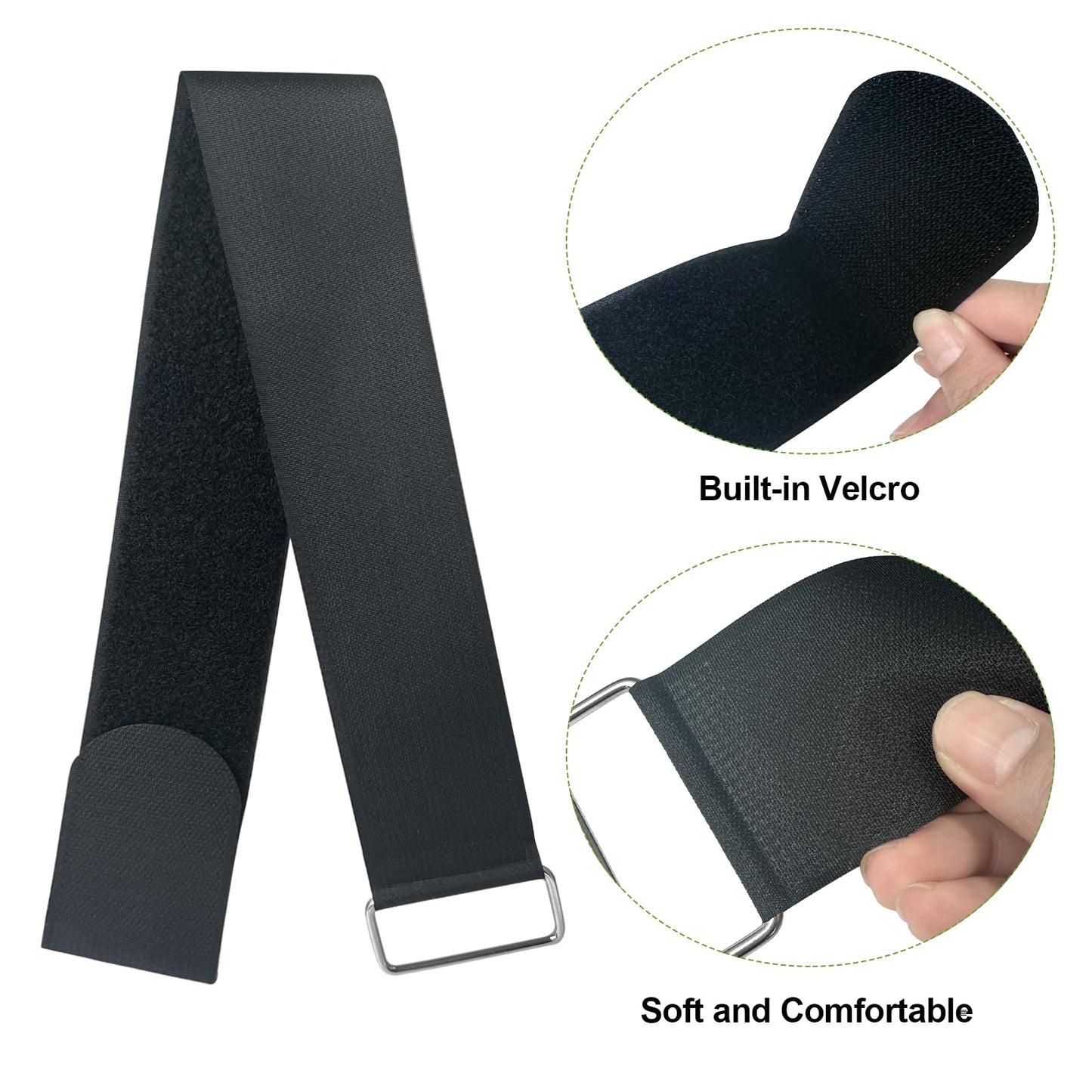 4 Pcs Adjustable Pedal Straps,Velcro Feet Pedal Strap, Compatible with Under Desk Elliptical, Peddler Foot & Leg Pedal Exercixer