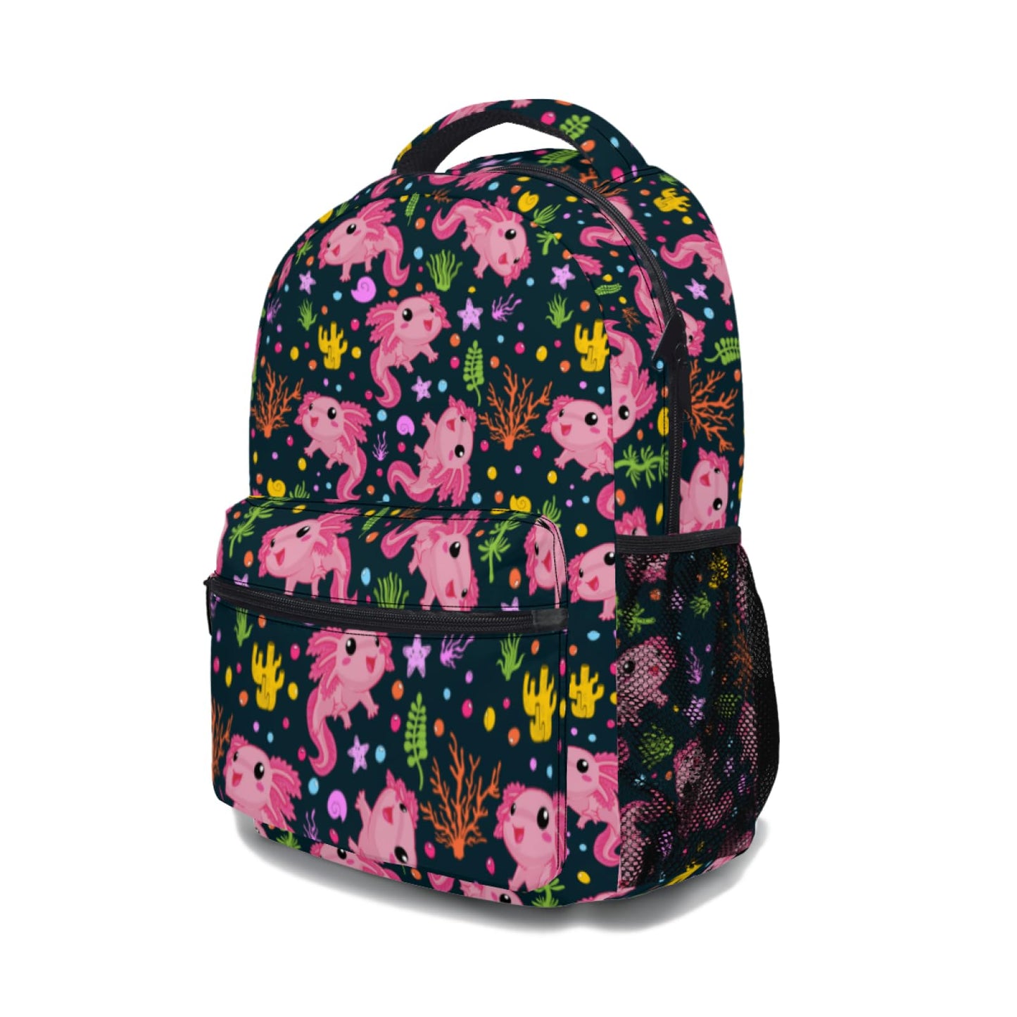 Keiutexe Axolotl Salamander Backpack With Adjustable Padded Shoulder Straps 17 Inch Daypacks For College Travel
