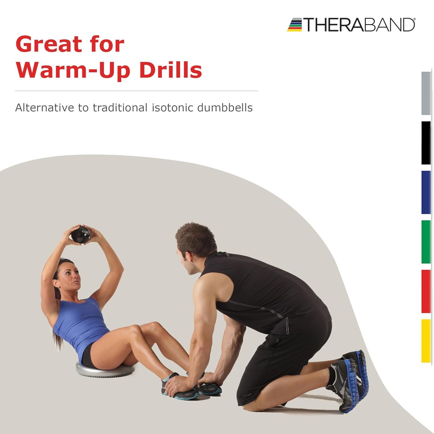 THERABAND Soft Weight, 4.5" Diameter, Weighted Balls for Baseball, Weighted Balls for Softball, Hand Held Ball Shaped Isotonic, Shoulder Strength, Rotator Cuff & Throwing Trainer, Assorted Set of 6