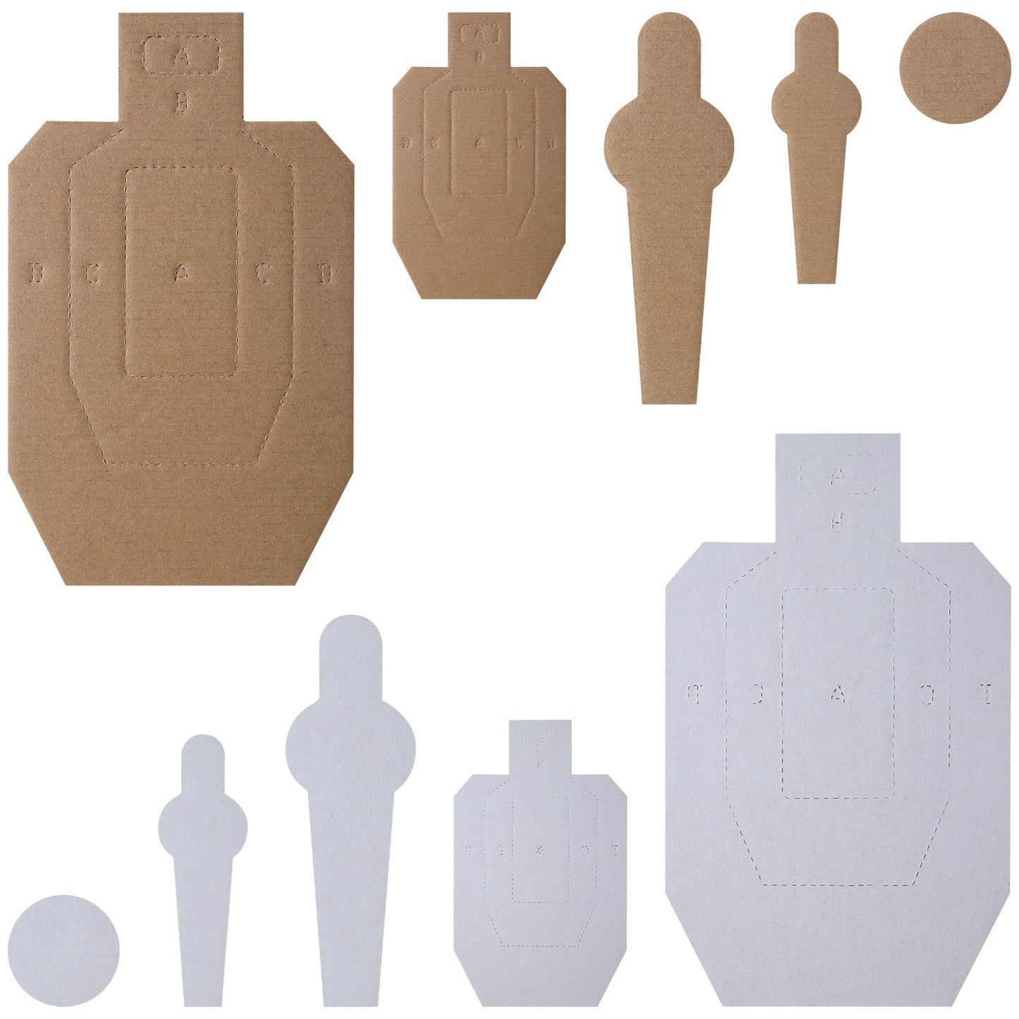8 Set 40 Pcs Dry Fire Targets in Reduced Scale Cardboard Targets for Shooting Silhouette Competition Torso Range Shooting Practice Tactical