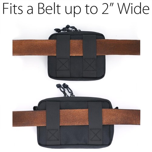 diodrio 2 Pack Belt Pouches for Men Women YKK Zippers, EDC Tactical Pouch Bag for Men, Admin Pouch, Waist Pack for Hiking Traveling, Water Proof, Black