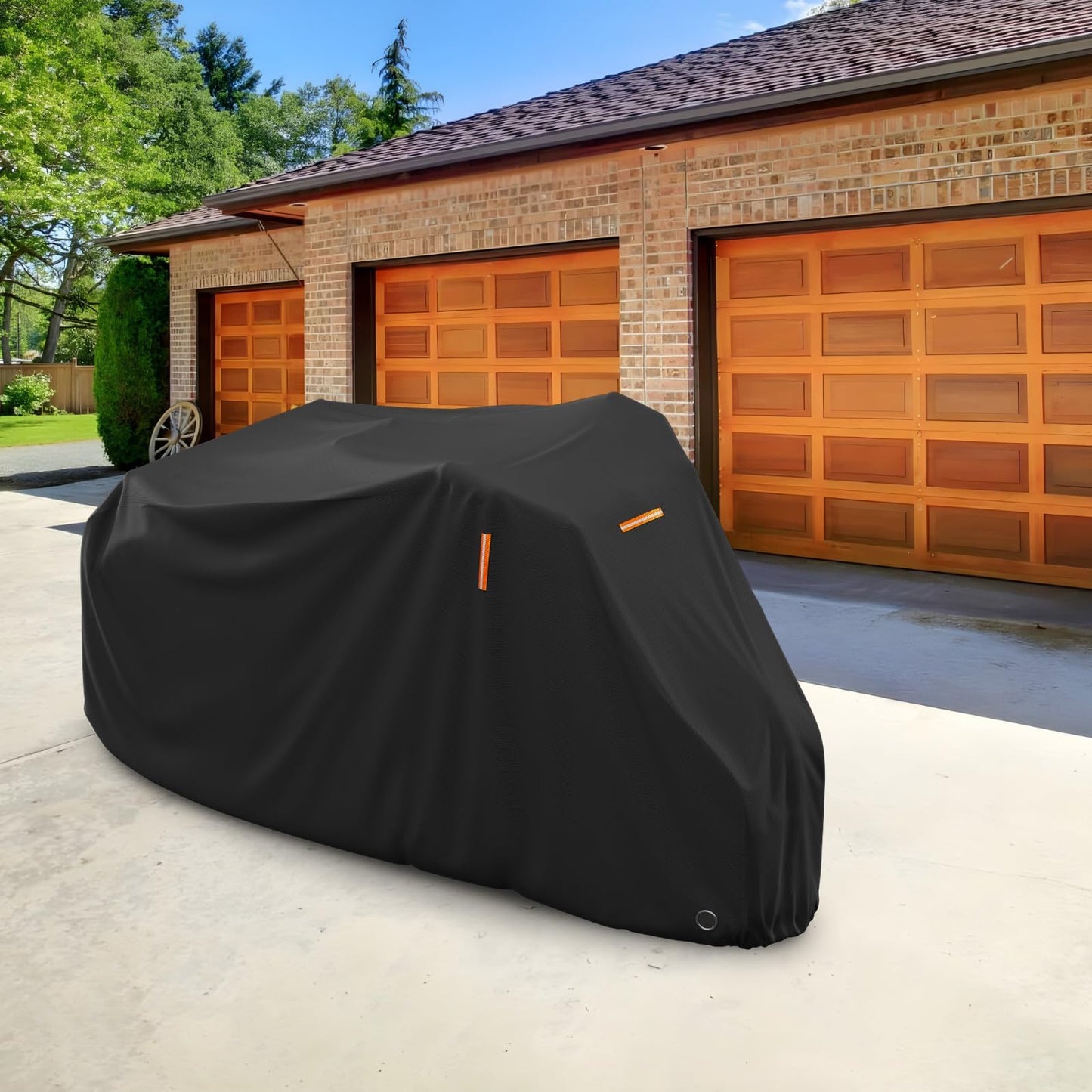 AKEfit Adult Tricycle Cover Electric Tricycle Covers, Bike Covers Outdoor Storage Waterproof, Dustproof Bicycle Cover, Windproof Recumbent Trike Cover Black