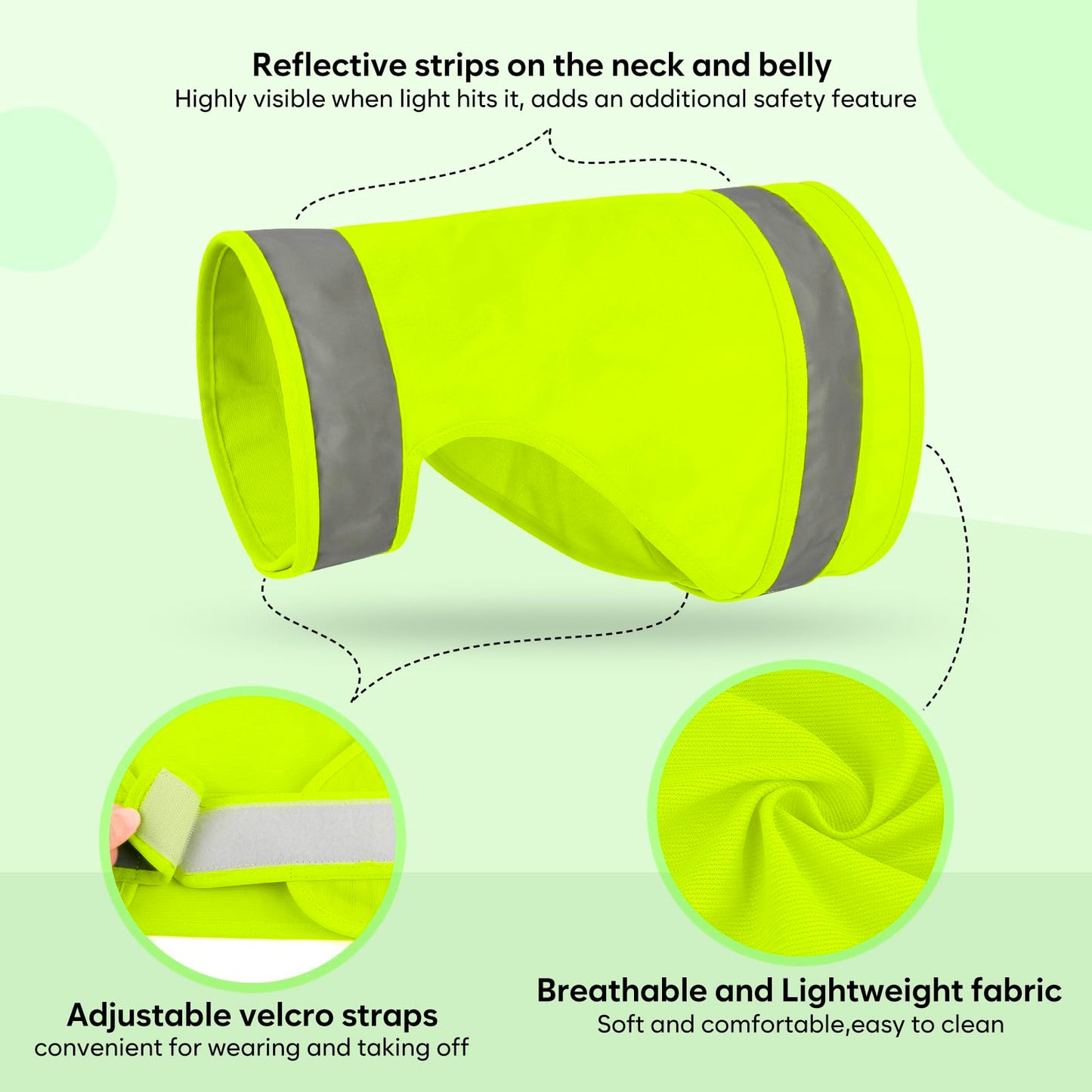 2 Pieces Dog Hunting Vest, High Visibility Reflective Vest, Soft Adjustable Hiking Vest for Outdoor Hunting and Walking Night (Fluorescent Green&Blaze Orange, L)